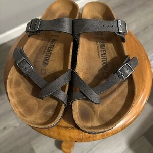 Birkenstock Women’s Mayari Slip on Black Leather‎ Sandals Size 39 (US W8/8.5)